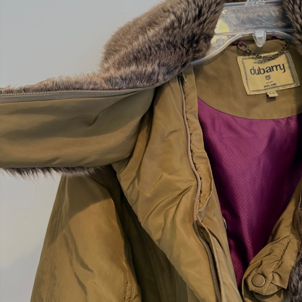 Dubarry of Ireland Keyes Parka Down Filled Faux Fur Collar Coat Women’s US 10 - Picture 8 of 16